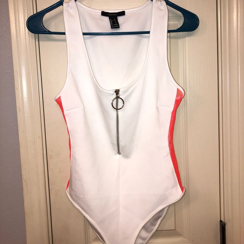White one piece swimsuit!